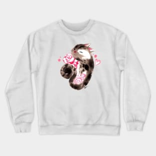 Rose in cat heart Crewneck Sweatshirt